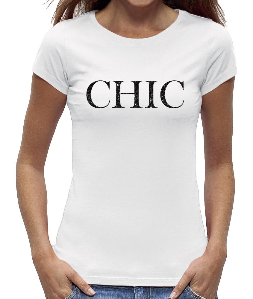 hardware vertrekken verbannen Chic T-shirt wit met zwarte glitter | leuke shirt online NYF