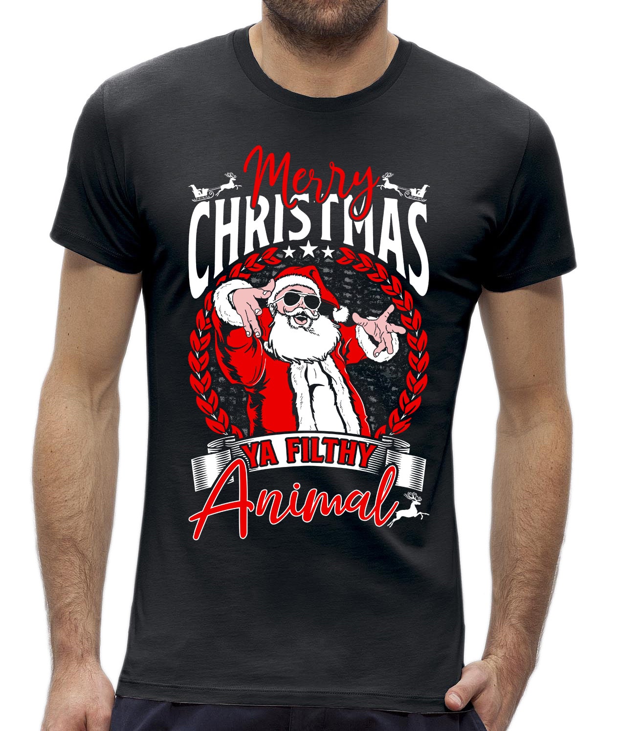 ik ontbijt voorstel Decoratie Foute kerst t-shirt filthy animal - NewYorkFinest