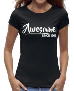 60 jaar T-shirt vrouw verjaardag Awesome 1966