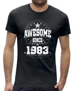 Awesome stars 40 jaar t-shirt verjaardag 1983