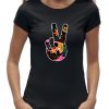 peace sign hand t-shirt vrouw