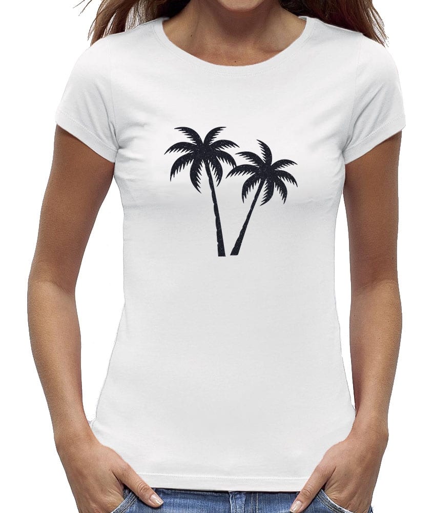 hiërarchie De Alpen Brengen Glitter Palmboom - wit T-shirt | NewYorkFinest