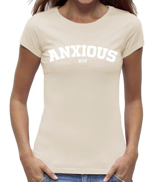 Dames shirt katoen Anxious zand