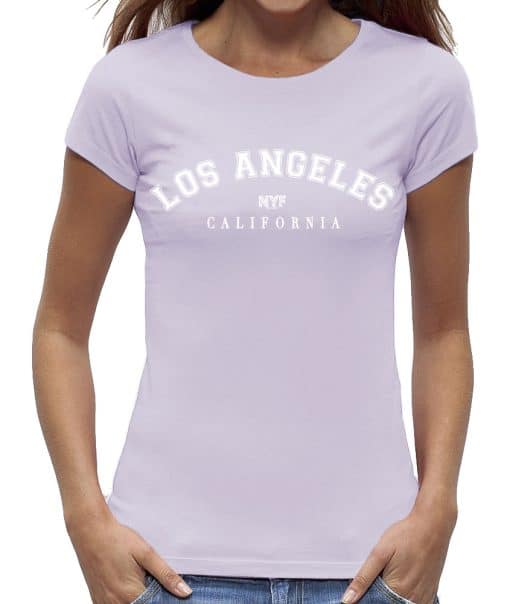Dames shirt katoen Los Angeles Lavendel