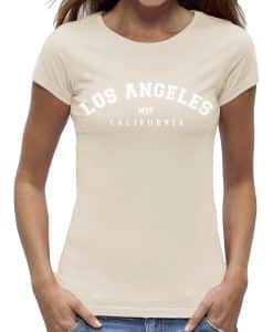 Dames shirt katoen Los Angeles zand