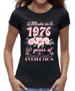 Made in 1976 t shirt 50 verjaardag vrouw Sarah