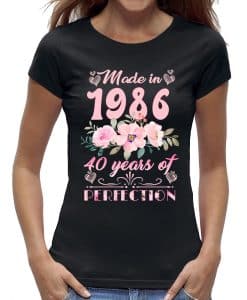 Made in 1986 t shirt 40 verjaardag vrouw cadeau