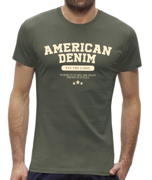 American denim khaki heren shirt