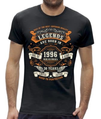 Limited Edition 30 jaar verjaardag shirt man 1996