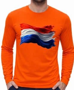 Oranje shirt heren Nederlandse vlag Lange mouwen