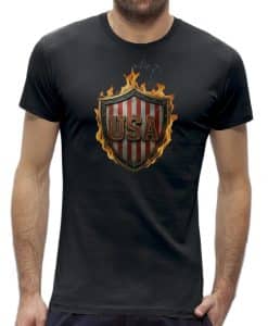 T-shirt heren met print – New York Finest American Style badge usa– Stoer shirt heren