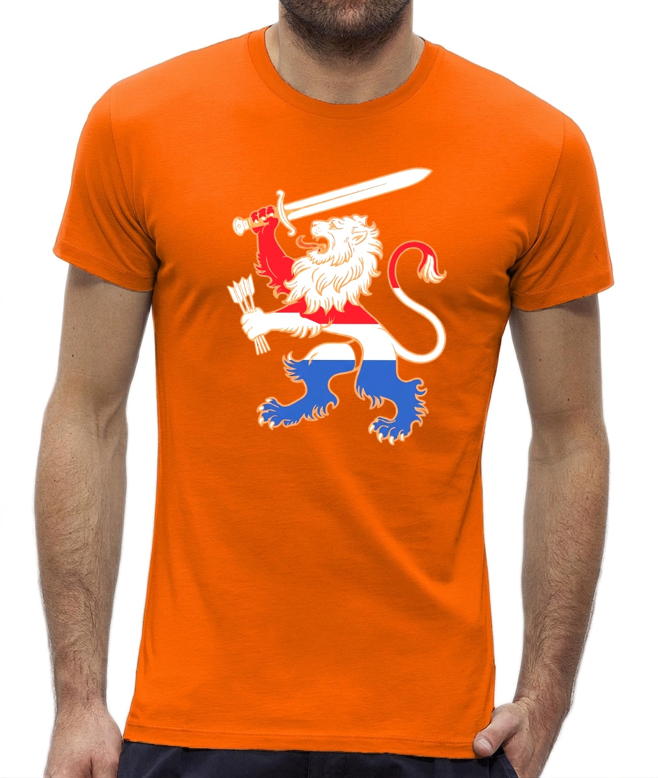 Oranje shirt heren Koningsdag EK WK met Nederlandse leeuw Je maintiendrai - New York Finest